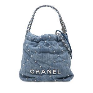 Chanel Mini Denim Studded 22 Handbag